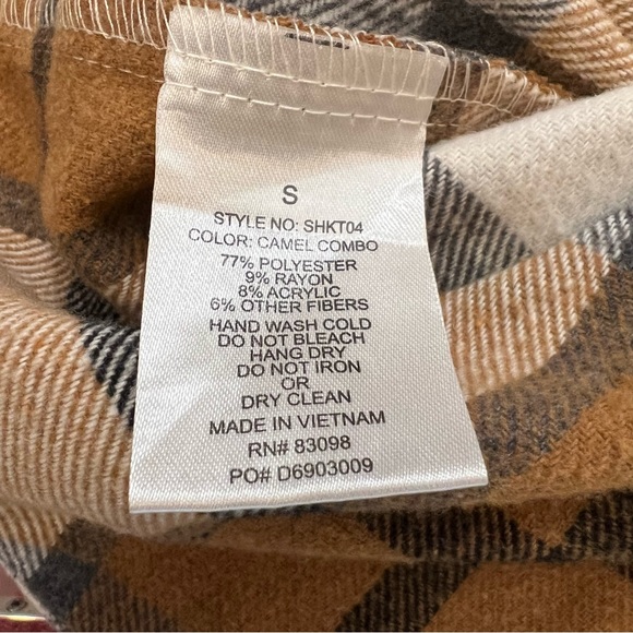 CI SONO | Brown, tan & white lightweight summer long plaid shacket jacket coat - Picture 8 of 15